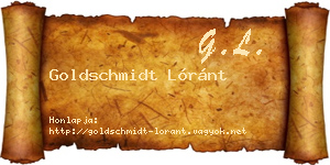 Goldschmidt Lóránt névjegykártya